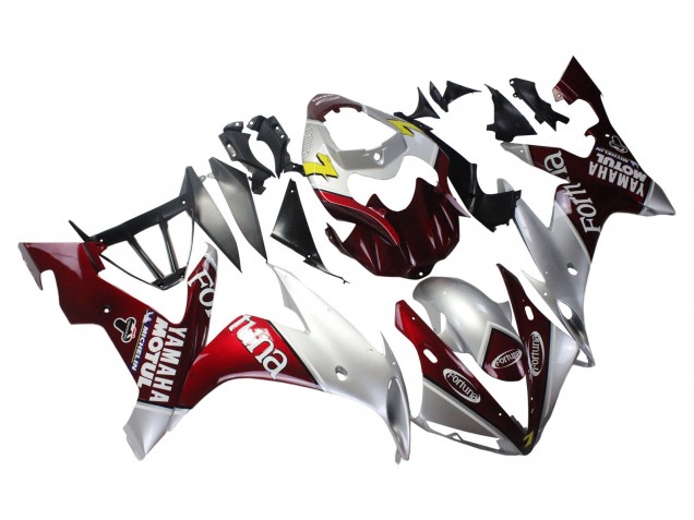 Carénages Moto Yamaha YZF 1000 R1 2004-2006 - Argent Rouge Fortuna Motul