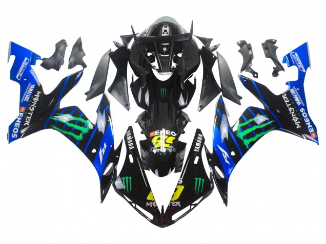 Carénages Moto Yamaha YZF 1000 R1 2004-2006 - Bleu Noir Jaune Vert Monstre Yamalube ENEOS 69