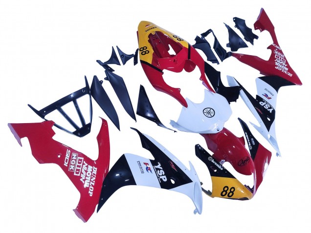 Carénages Moto Yamaha YZF 1000 R1 2004-2006 - Jaune Rouge Blanc Noir YSP 88