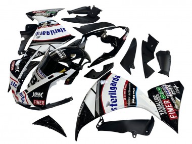 Carénages Moto Yamaha YZF 1000 R1 2009-2011 - Noir Brillant Blanc Rouge Volvo Fimer Yamalube 87