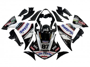 Carénages Moto Yamaha YZF 1000 R1 2009-2011 - Noir Brillant Blanc Rouge Volvo Fimer Yamalube 87