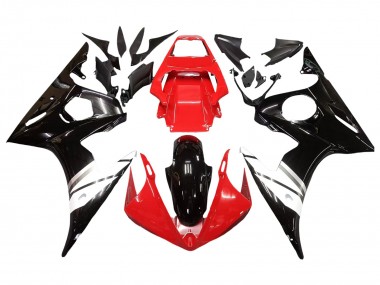 Carénages Moto Yamaha YZF R6S 2006-2009 - Rouge Blanc Noir Brillant
