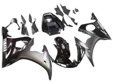Carénages Moto Yamaha YZF R6S 2006-2009 - Noir Brillant Noir Mat Blanc Décalque