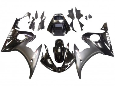 Carénages Moto Yamaha YZF R6S 2006-2009 - Noir Brillant Noir Mat Blanc Décalque