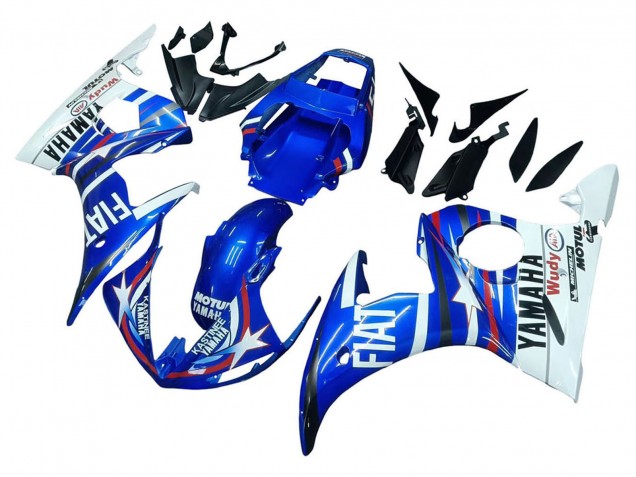 Carénages Moto Yamaha YZF R6 2003-2004 - Blanc Bleu Fiat Motul Kastinee