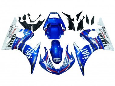 Carénages Moto Yamaha YZF R6S 2006-2009 - Blanc Bleu Fiat Motul Kastinee
