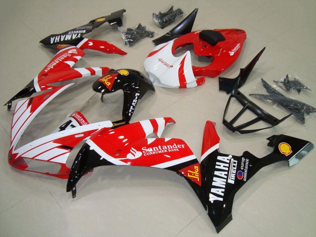 Carénages Moto Yamaha YZF R1 2004-2006 - Rouge Blanc Noir Santander