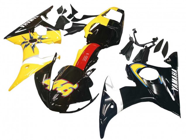 Carénages Moto Yamaha YZF R6S 2006-2009 - Jaune Rouge Noir Brillant 46