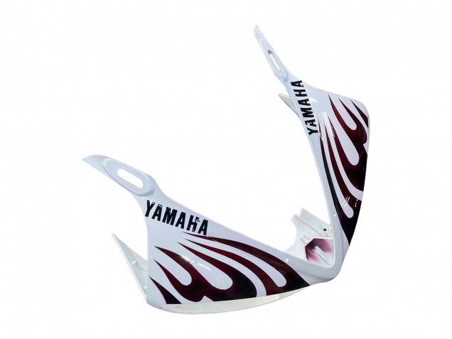 Carénages Moto Yamaha YZF R6S 2006-2009 - Blanc Dark Noir Flamme
