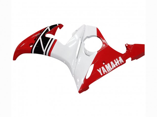Carénage Moto Yamaha YZF R6 2003-2004 - Blanc Rouge Noir Brillant