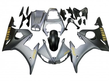 Carénages Moto Yamaha YZF R6S 2006-2009 - Gris Mat Noir Mat Or Décalque