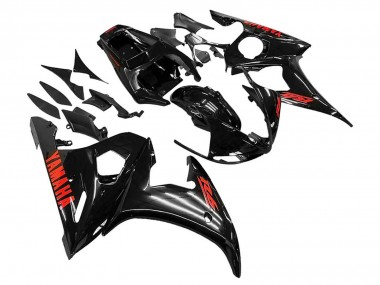 Carénages Moto Yamaha YZF R6 2003-2004 - Noir Brillant Rouge