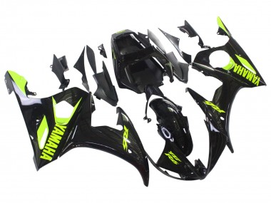 Carénages Moto Yamaha YZF R6S 2006-2009 - Noir Brillant Jaune Néon