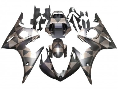 Carénages Moto Yamaha YZF R6S 2006-2009 - Gris Noir Mat Geometric