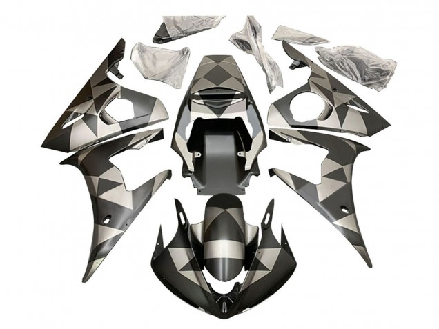 Carénages Moto Yamaha YZF R6S 2006-2009 - Noir Rouge Geometric