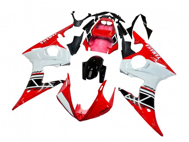 Carénages Moto Yamaha YZF R6S 2006-2009 - Rouge Blanc Noir