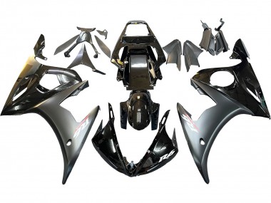 Carénages Moto Yamaha YZF R6S 2006-2009 - Noir Brillant Noir Mat Or Caméléon