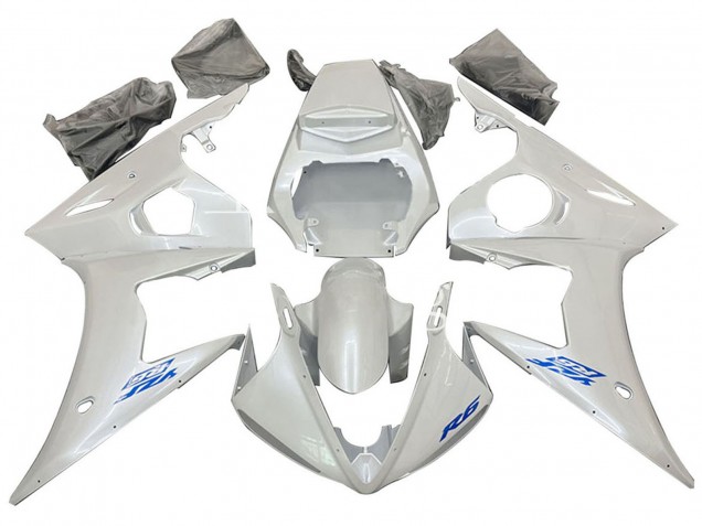 Carénages Moto Yamaha YZF 600 R6 2005 - Blanc Bleu