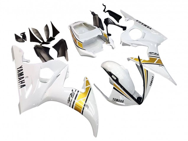 Carénages Moto Yamaha YZF 600 R6 2005 - Blanc Or Noir