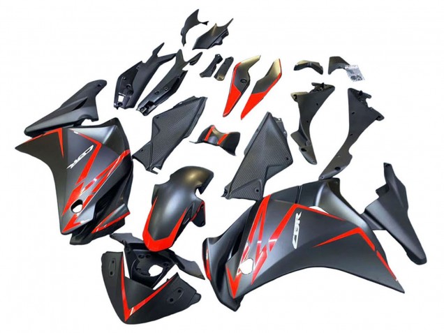 Carénages Moto Honda CBR250RR 2011-2015 - Noir Mat Rouge Bande