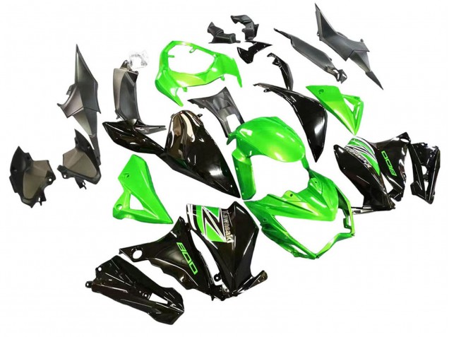 Carénages Moto Kawasaki Z800 2013-2018 - Vert Noir Brillant