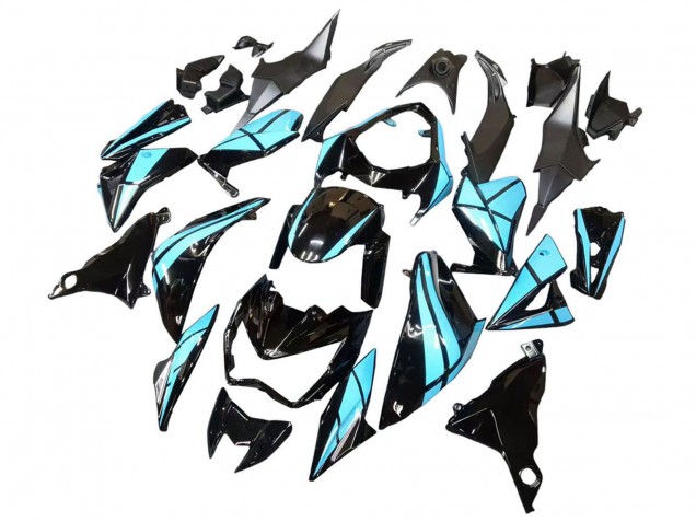 Carénages Moto Kawasaki Z800 2013-2018 - Bleu Clair Noir Brillant