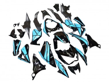 Carénages Moto Kawasaki Z800 2013-2018 - Bleu Clair Noir Brillant