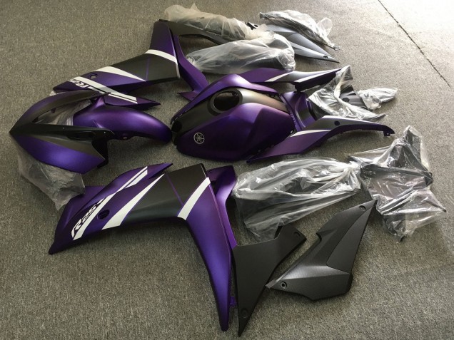 Carénages Moto Yamaha YZF R3/R25 2015-2018 - Blanc Violet Noir Mat