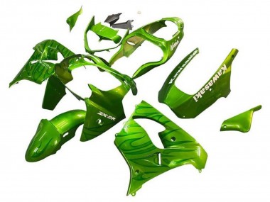 Carénages Moto Kawasaki ZX9R 2002-2003 - Vert Flamme