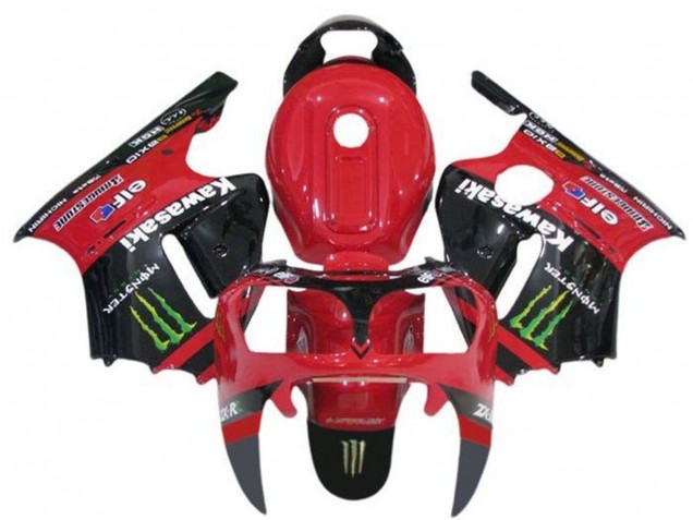 Carénages Moto Kawasaki ZX12R 2000-2001 - Rouge Noir Vert Monstre