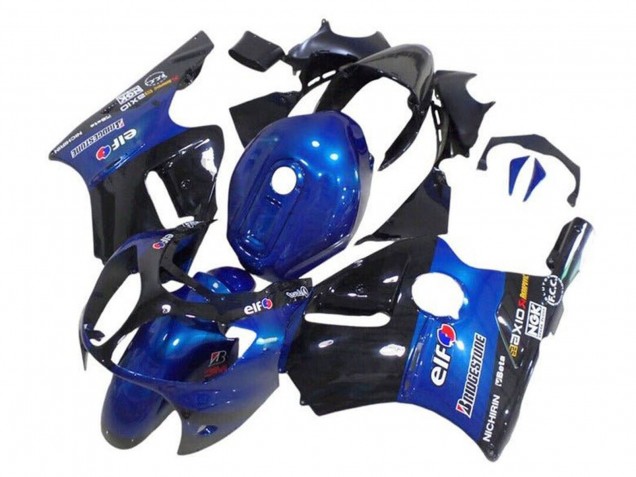 Carénages Moto Kawasaki ZX12R 2002-2006 - Bleu Noir Brillant Elf Bridgestone