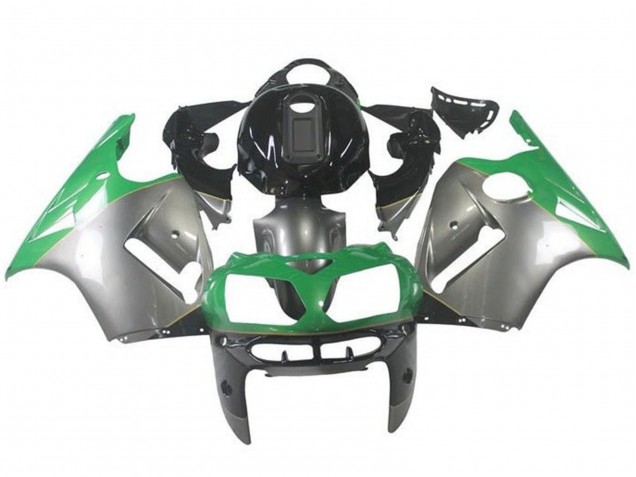 Carénages Moto Kawasaki ZX12R 2002-2006 - Argent Vert Noir