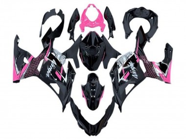 Carénage Moto Kawasaki Ninja 400 2018-2024 - Noir Brillant Rose Blanc