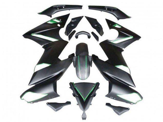 Carénages Moto Kawasaki Ninja 650 EX650 2009-2011 - Noir Mat Vert Bande