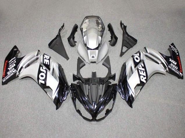 Carénages Moto Kawasaki Ninja 650 EX650 2012-2016 - Argent Noir Repsol