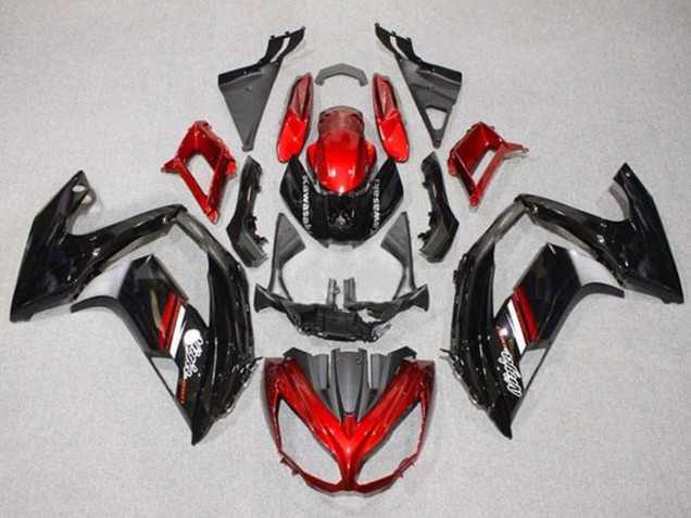 Carénages Moto Kawasaki Ninja 650 EX650 2012-2016 - Rouge Noir Brillant