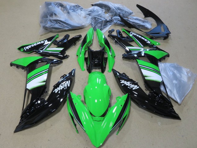 Carénages Moto Kawasaki Ninja 650 EX650 2017-2019 - Vert Blanc Noir Brillant