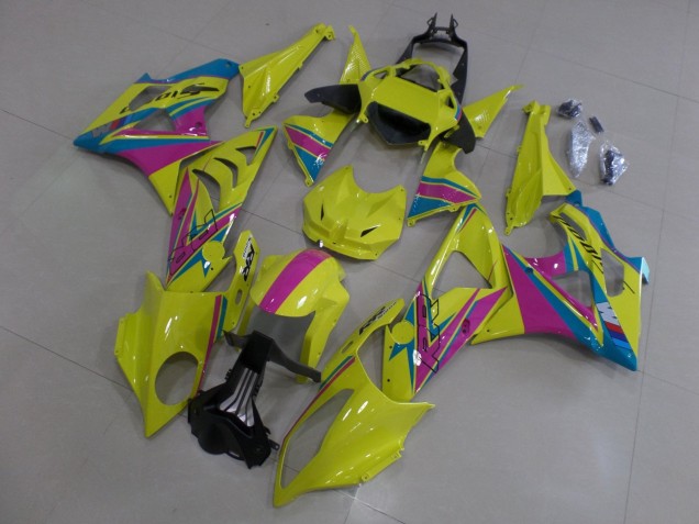 Carénages Moto BMW S1000RR 2009-2014 - Jaune Rose Bleu