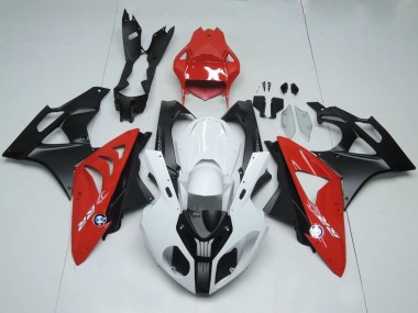 Carénages Moto BMW S1000RR 2009-2014 - Blanc Rouge Noir Mat