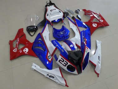 Carénages Moto BMW S1000RR 2009-2014 - Blanc Rouge Bleu HP