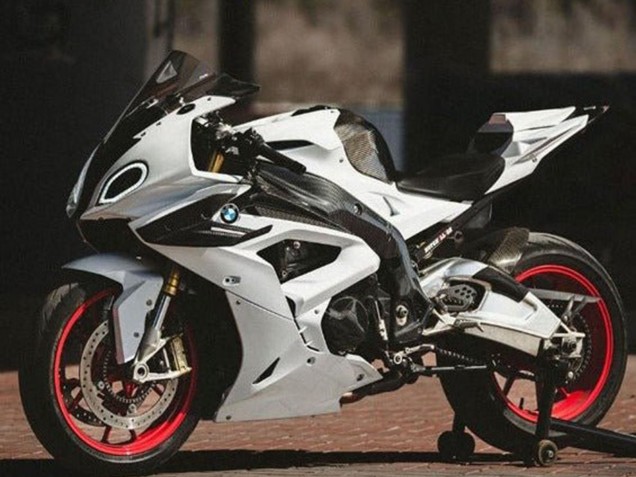 Carénages Moto BMW S1000RR 2017-2018 - Blanc Fausse Fibre de Carbone