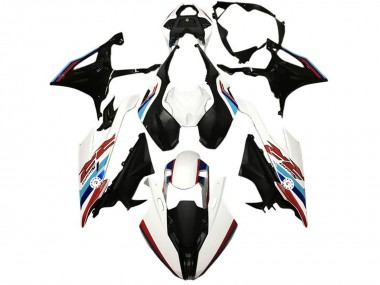 Carénages Moto BMW S1000RR 2019-2022 - Blanc Bleu Rouge Bleu Clair