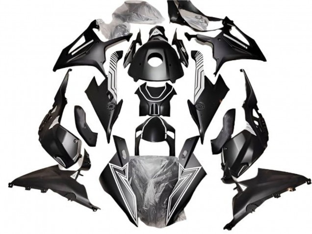 Carénages Moto BMW S1000RR 2019-2022 - Noir Mat Blanc Doubler