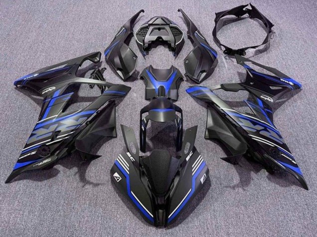 Carénages Moto BMW S1000RR 2019-2022 - Noir Mat Bleu Blanc Bande