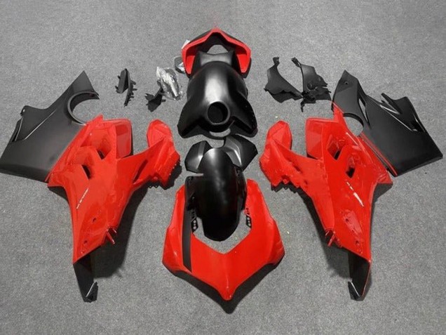 Carénages Moto Ducati Panigale V4 V4S 2020-2021 - Rouge Noir Mat