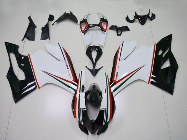 Carénages Moto Ducati Panigale 1199 2011-2014 - Blanc Rouge Vert Noir Brillant