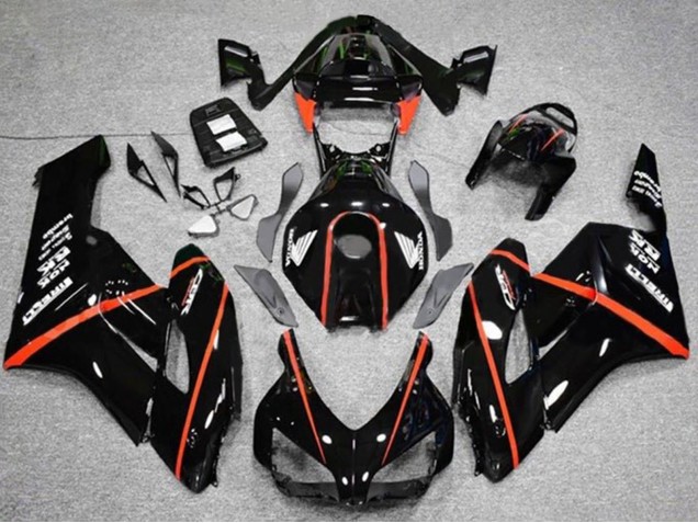 Carénages Moto Honda CBR1000RR 2004-2005 - Noir Brillant Rouge Bande