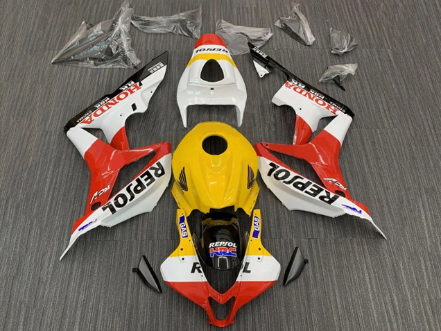 Carénages Moto Honda CBR600RR 2007-2008 - Jaune Blanc Rouge Noir Brillant Repsol HRC