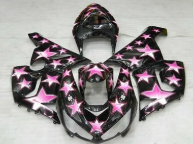 Carénages Moto Kawasaki ZX6R 2005-2006 - Noir Rose Étoile
