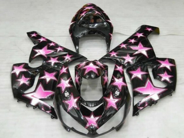 Carénages Moto Kawasaki ZX6R 2005-2006 - Noir Rose Étoile